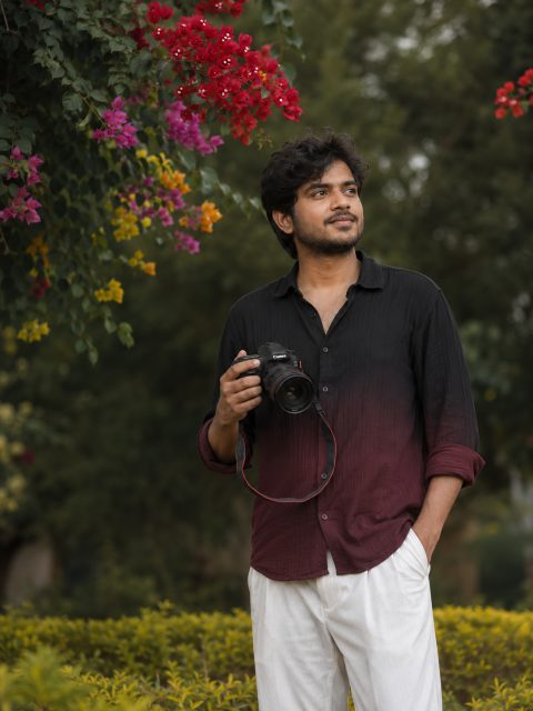 Bougainvillea camera portrait – AI image prompt example