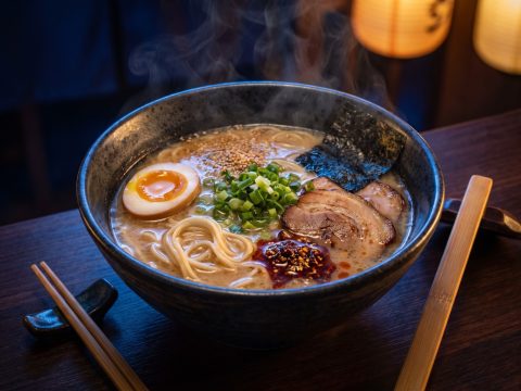 Midnight ramen steam – AI image prompt example