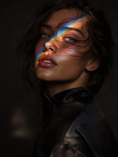 Prism light portrait – AI image prompt example